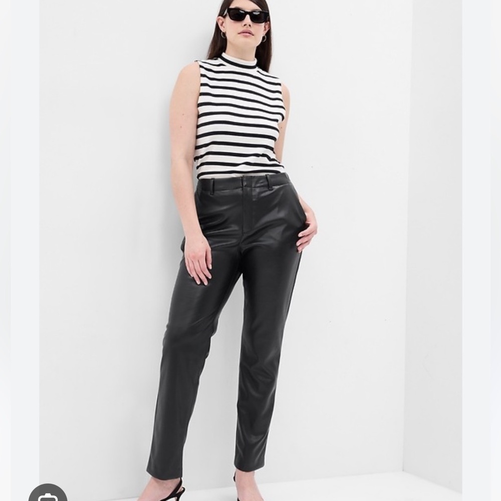 GAP Mid Rise Vegan Leather Downtown Trousers
